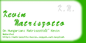 kevin matriszotto business card